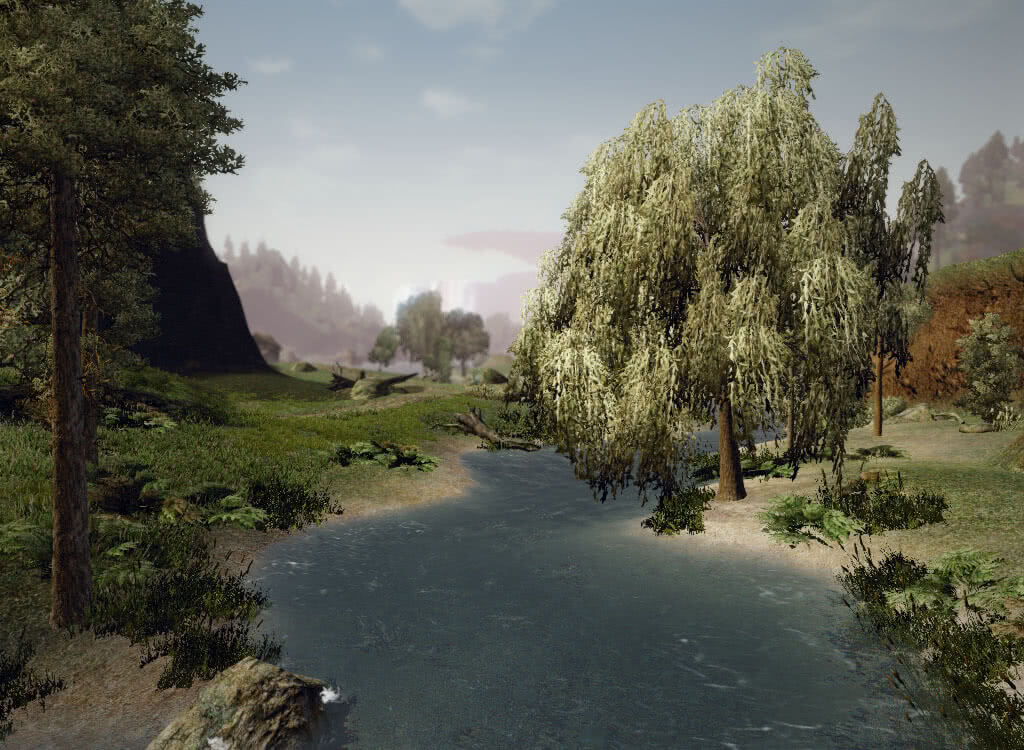 Дерево на берегу реки - игра Готика 3