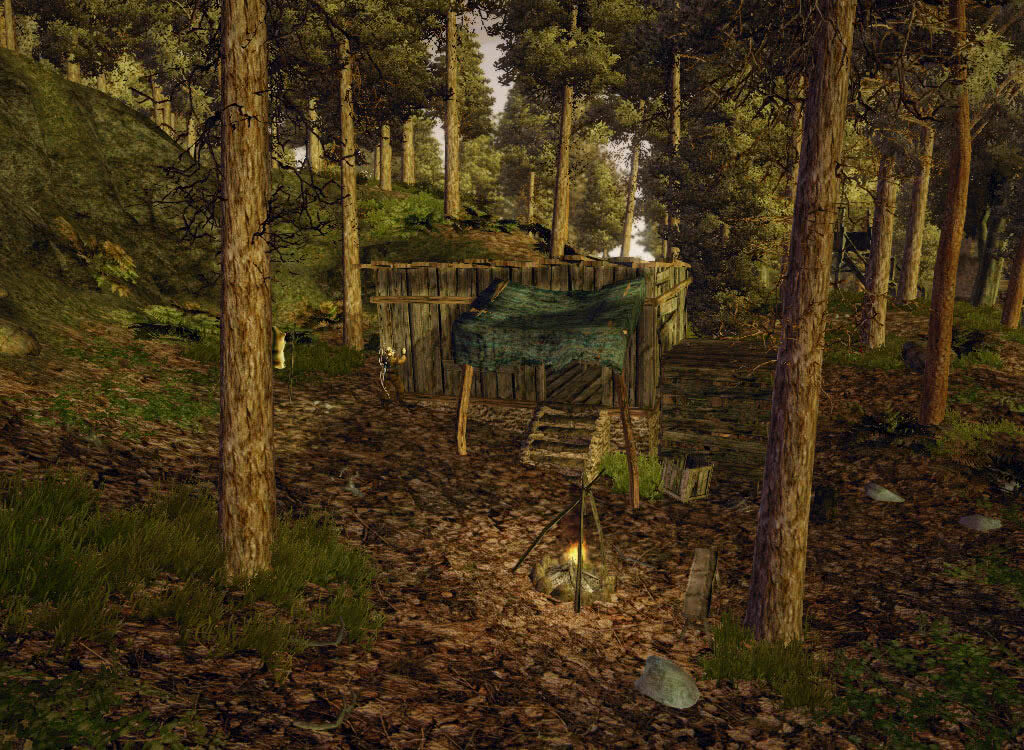 Хижина охотника в лесу - игра Готика 3