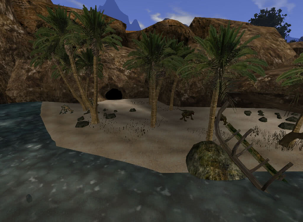 Пещера с Мракорисом у лагеря Пиратов - игра Готика 2