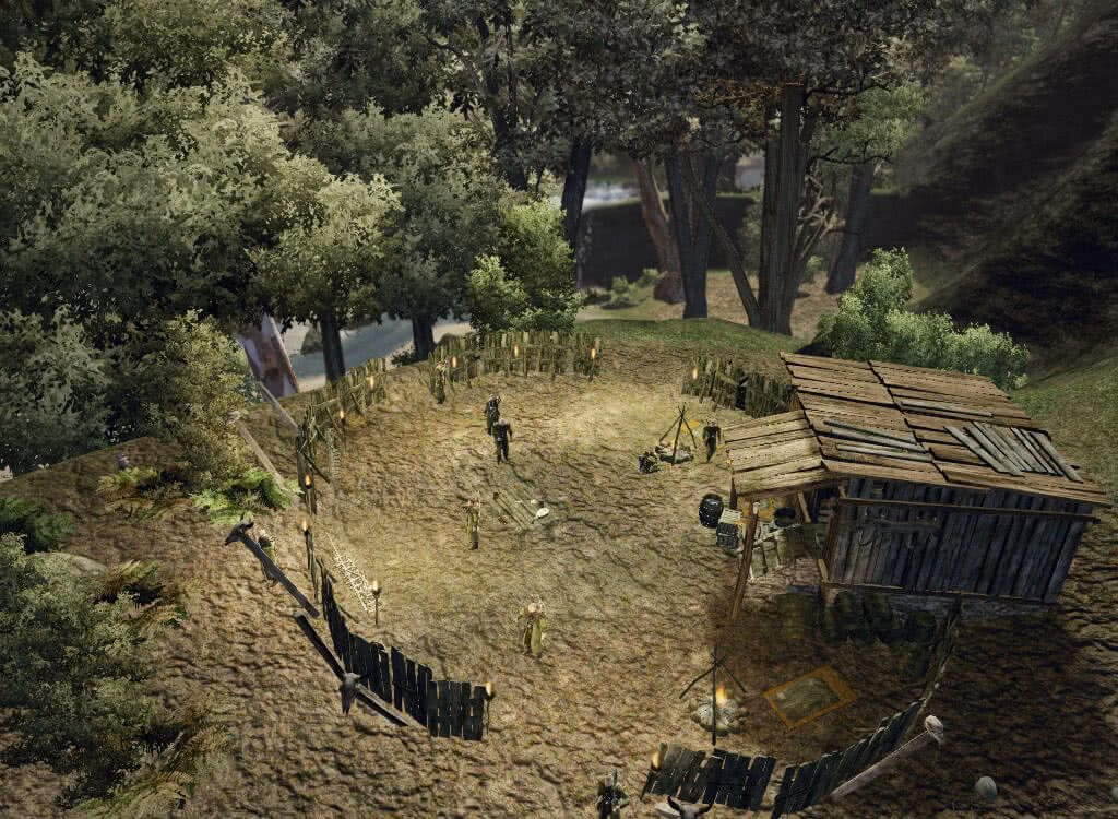 Стоянка бандитов в лесу - игра Готика 3