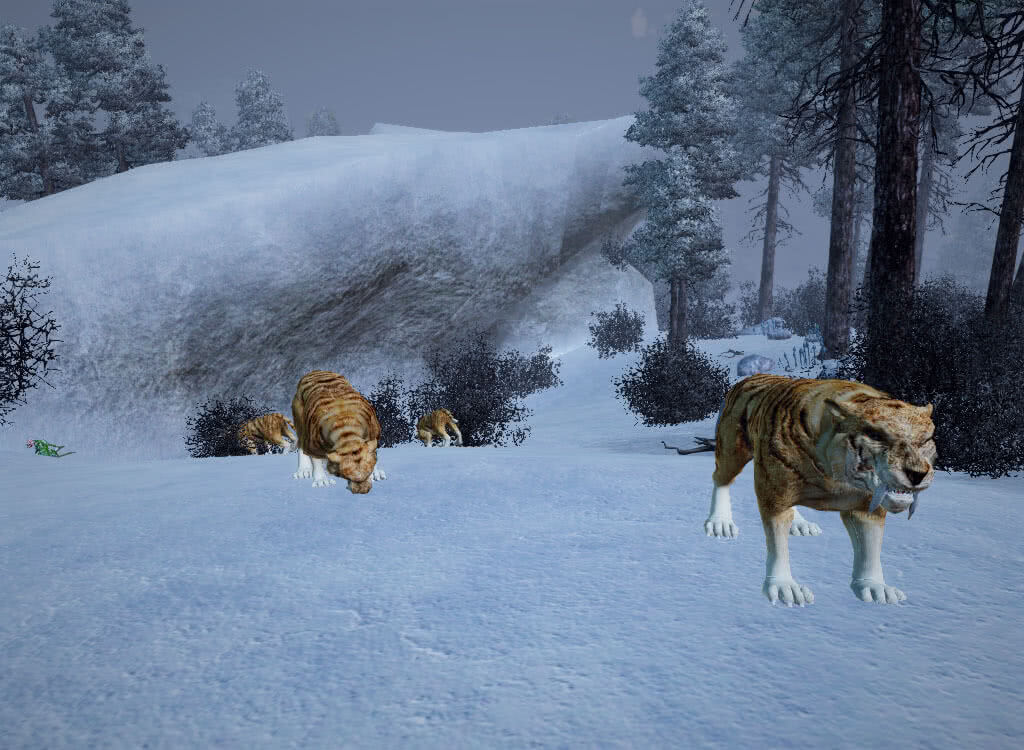 Саблезубые тигры на снегу - игра Готика 3